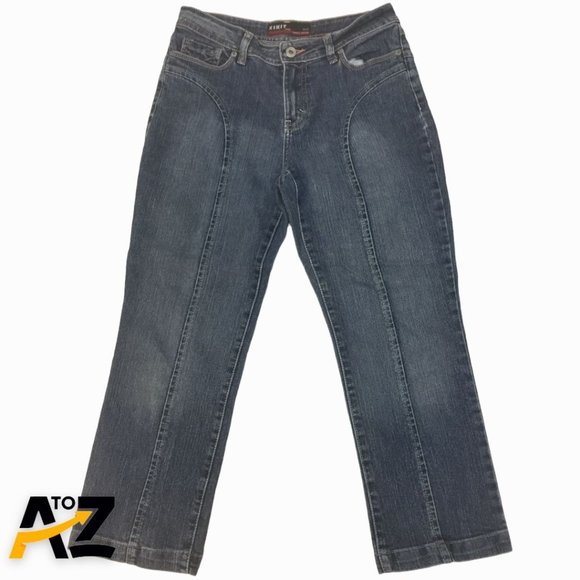 Kikit Womens Pants Size 4 Petite Blue Straight Leg Jeans Pockets - Picture 1 of 11